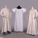 THREE WHITE COTTON NIGHTGOWNS OR CHEMISES, C. 1870