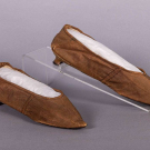 SPOTTED SILK ITALIAN HEEL SHOES, C. 1800