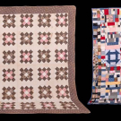 ONE CHIMNEY SWEEP &amp; ONE SAMPLER QUILT, USA, 1840s - 1870s