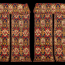 TAPESTRY PRINTED WOOL CURTAINS, 1850s