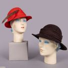 TWO HALSTON FELT FEDORA STYLE HATS, USA, 1970s