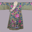 EMBROIDERED BUTTERFLY &amp; FLORAL THEATRICAL ROBE, CHINA, EARLY 20TH C