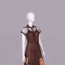 2-PC FLORAL APPLIQUE NET EVENING GOWN, LATE 1930s