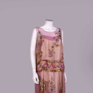 EMBELLISHED ROSE CHIFFON EVENING DRESS, 1920s