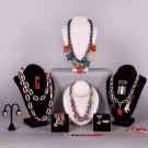 COLLECTION OF PATRIOTIC CELLULOID OR LUCITE JEWELRY, 1940s - 2001