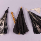 THREE CHANTILLY LACE FOLDING PARASOLS, 1860 - 1875