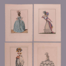  FOUR WATTEAU, HEIDELHOFF FASHION PLATES, 1778-1794, PRINTED EARLY 20TH C