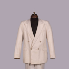 GENTS’ YVES SAINT LAURENT WHITE PLAID SUIT, PARIS, C. 1980