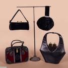 FOUR INTERESTING HANDBAGS, MID 20TH C