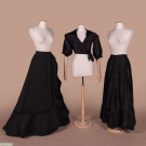 THREE ANTIQUE BLACK SEPARATES, 1890S -1930S