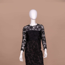 BLACK LACE COCKTAIL DRESS, MID 20TH C
