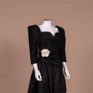 ARNOLD SCAASI BLACK TAFFETA COCKTAIL DRESS, 1980S