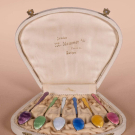MARIUS HAMMER SILVER &amp; ENAMEL TEASPOON SET, EARLY 20TH C