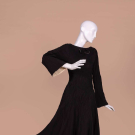 ART DECO CREPE DINNER DRESS W/ DECORATIVE STITCHING, 1930S