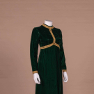 GREEN VELVET &amp; GOLD MAXI DRESS, 1970S