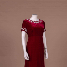 CRIMSON VELVET PARTY DRESS, 1950S