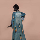 SILK &amp; LAME PEACOCK SHOWGIRL COSTUME, EARLY 20TH C