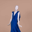  LORIS AZZARO DRAPED EVENING DRESS, C. 1980