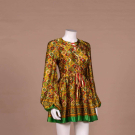 YOUNG INNOCENT SATIN PAISLEY MODIEVAL MINI DRESS, LATE 1960S