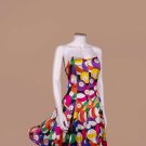NICOLE MILLER POOL HALL NOVELTY PRINT DRESS, 1990S