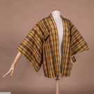  PRINTED PLAID HAORI, MID 20TH C
