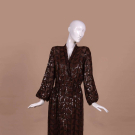 LILLIE RUBIN SEQUIN CREPE EVENING DRESS, 1970S
