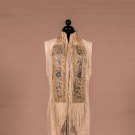 GALLERY OF WEARABLE ART LINEN VEST W/ CHINESE APPLIQUE