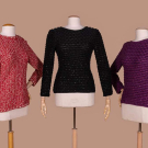 THREE ADOLFO EMBELLISHED KNIT PULLOVERS