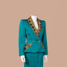 BOB MACKIE TURQUOISE SKIRT SUIT, 1980S