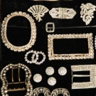 LOT OF CLEAR PASTE GARMENT ACCESSORIES, 1910-1950