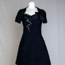 JEAN PATOU COUTURE BLACK PARTY DRESS, c. 1950