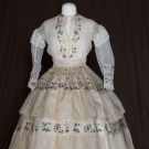 BEETLE TRIMMED ORGANDY DRESS, 1860s