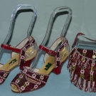 PAIR BEADED SANDALS &amp; EVENING PURSE, 1940s