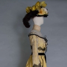 YELLOW SILK PROMENADE DRESS &amp; HAT, c. 1900