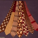 SEVEN GEOMETRIC PRINTED NECKTIES, 1940-1950s