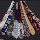 EIGHT PAINTED OR PRINTED SPORT NECKTIES, 1940-1950s