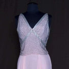 BEADED PINK EVENING GOWN, EARLY 1940s