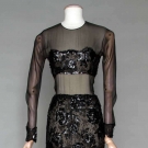 SCAASI BLACK SEQUINED EVENING DRESS, SPRING 1991