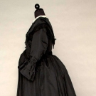 MATERNITY MOURNING DRESS, c. 1870