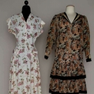 TWO PRINTED DAY DRESSES, 1926 &amp; 1940s