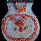 PINK CORAL JEWELRY SET, MID 19TH C