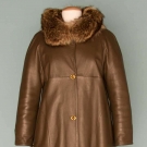 CASHIN FUR TRIMMED LEATHER COAT, 1970s