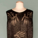 BLACK BUGLE BEADED DRESS, c. 1923