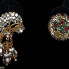 TWO PAIR HASKELL EAR CLIPS, 1940-1950