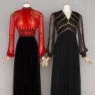 TWO BLACK EVENING GOWNS, 1970s