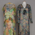 TWO SILK CHIFFON SUMMER DRESSES, 1930s