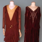 WINE VELVET EVENING GOWN, c. 1928