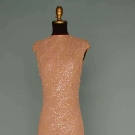 JEWELED BLUSH EVENING GOWN, LATE 20TH C