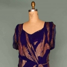 PURPLE &amp; LAME EVENING GOWN, c. 1938
