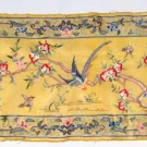 EMBROIDERED YELLOW TABLE COVER, LATE 19TH C